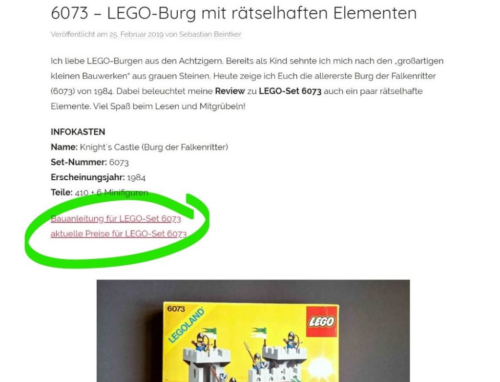 Das Bild zeigt die einfache Einbindung von externen Links in einen Blogtext.